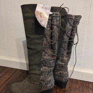 Muk Luks Gray June Boot NWT Sz 8, 9, 10